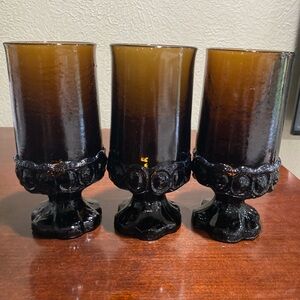 Vintage, Set of 3, Collectable, Tiffin Franciscan Madeira, Smoke Brown